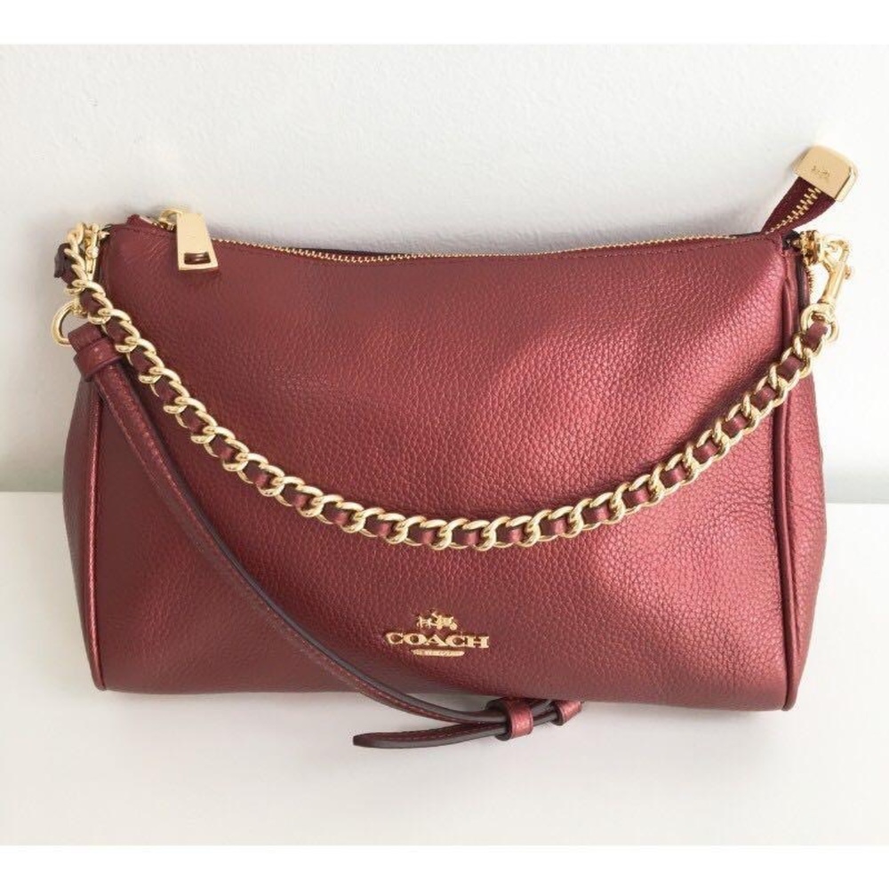 Coach Handbag - Pebble Leather Carrie Crossbody